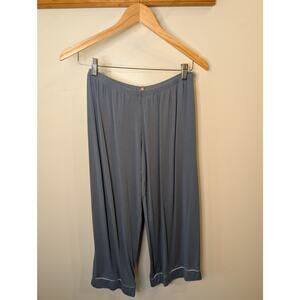 Eberjey Slate Blue Wide Leg Culotte Lounge Pants Soft Luxury Sleepwear S